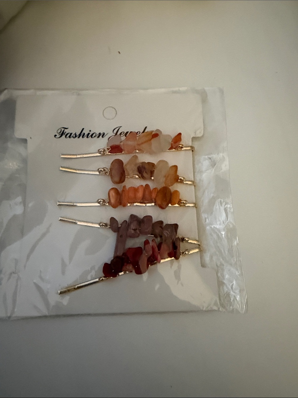 Beaded Stone Hair Pins - Multicolor